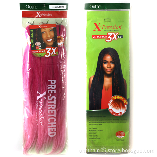 EZ prestretched braiding hair Box Easy Braids In synthetic  Extension kaneklon Braid Corchet  Yaki Texture Pre strctch In Packs